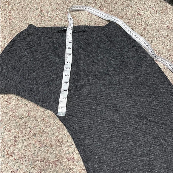 Zara Elegant Gray knit Women's Wide-Leg high waist Pants- new - Picture 11 of 12
